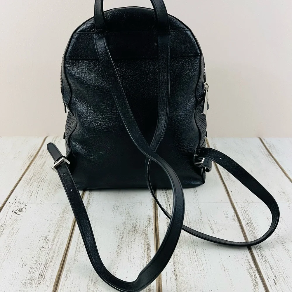 Michael Kors Black Leather Medium Backpack - Picture 5 of 11